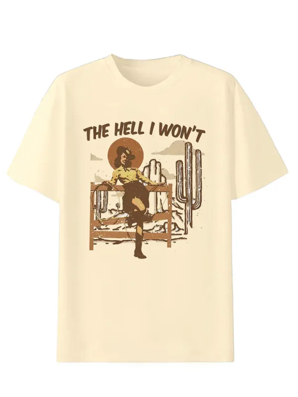 Retro Western Hell, I'm Not Fashionable Cowboy Girl T-shirt