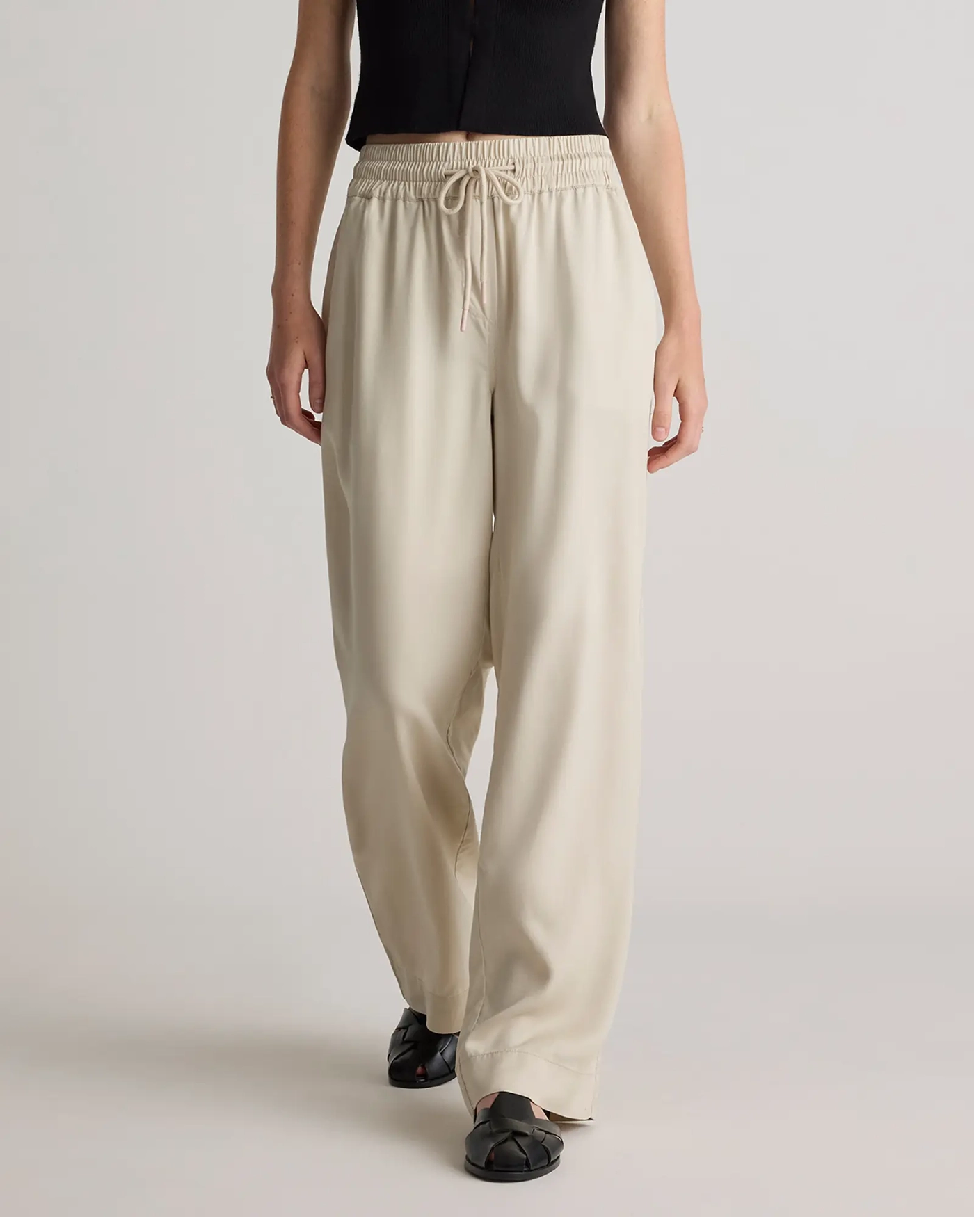 Vintage Wash Tencel Wide Leg Pants