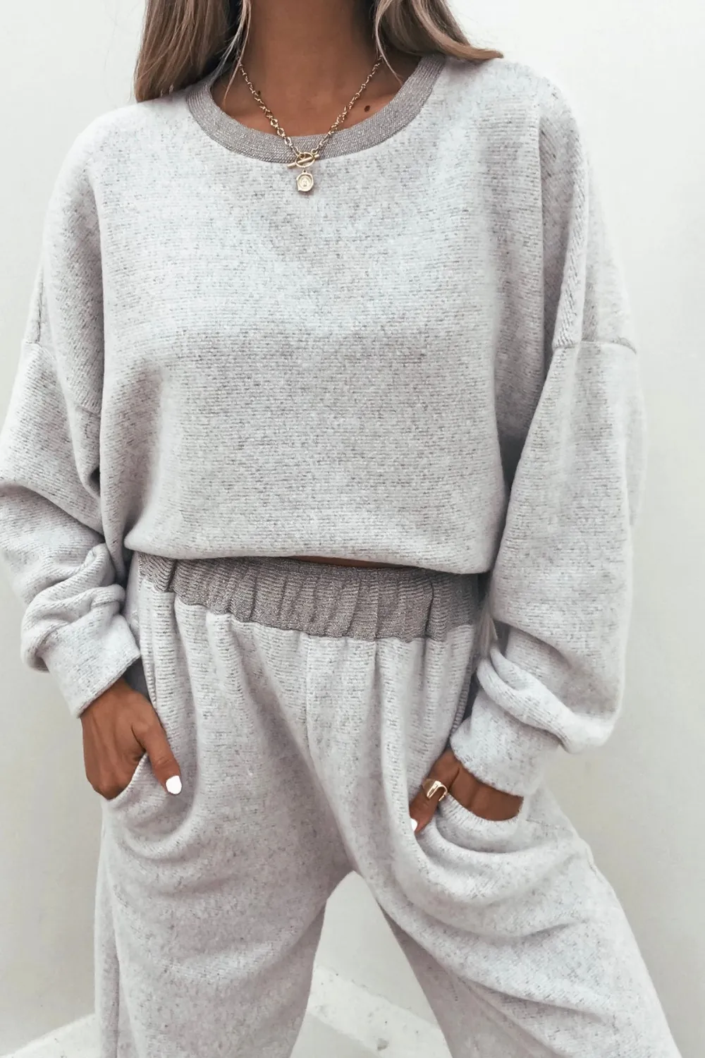 Taupe Brushed Lounge Sweatshirt