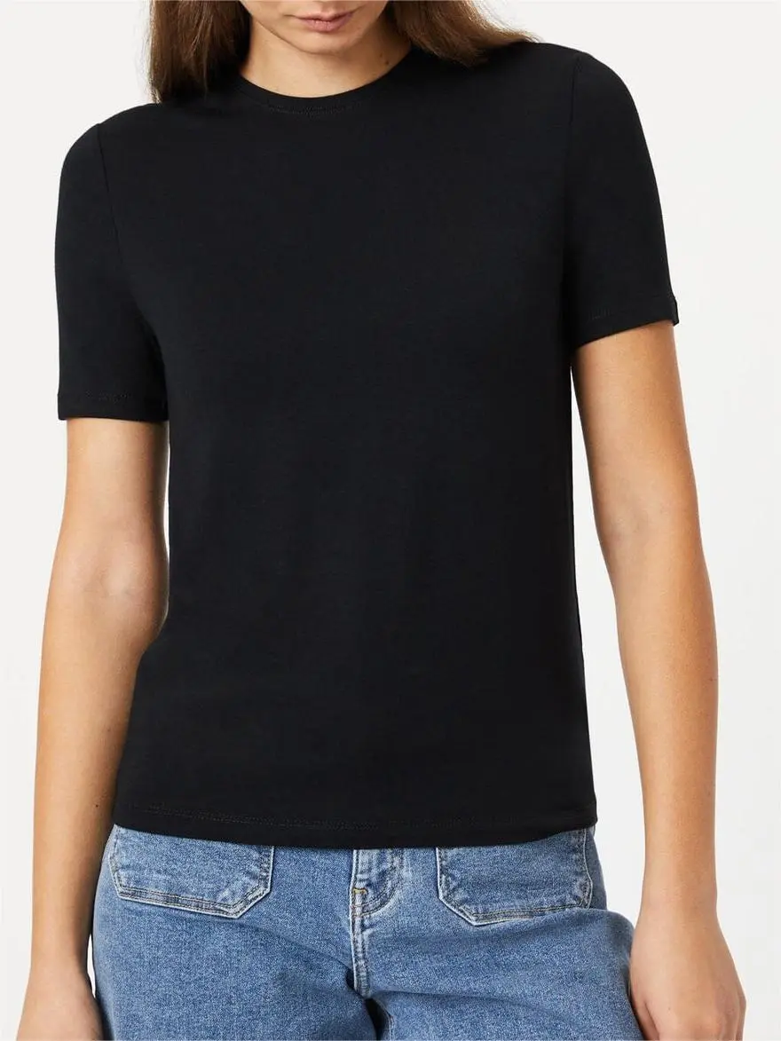 Luxe Crew Neck Black T-Shirt