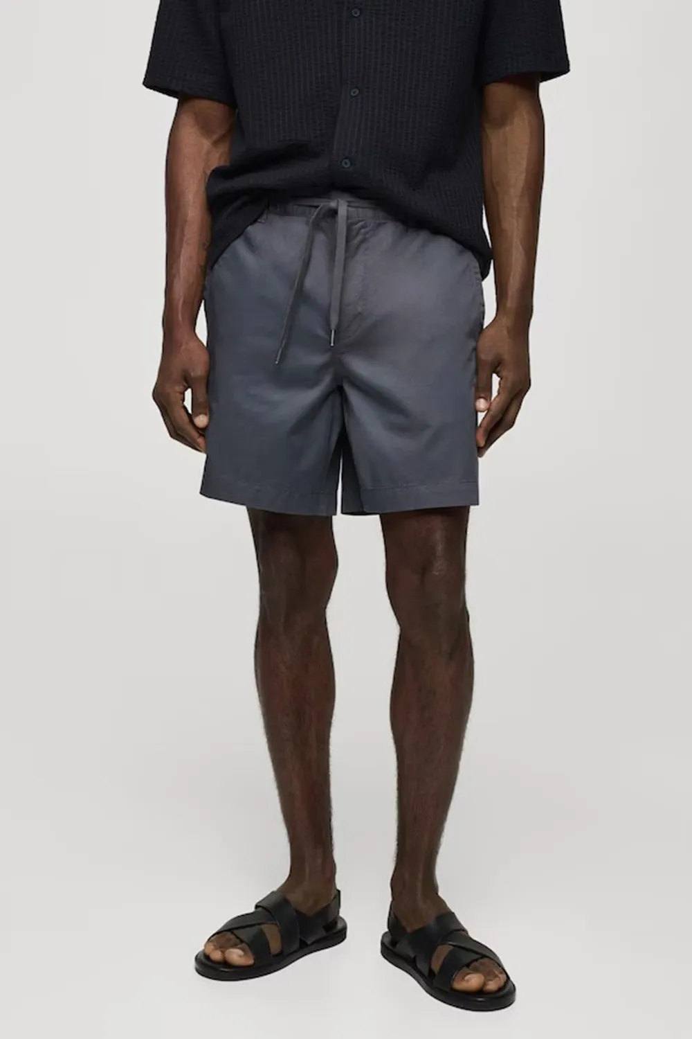 100% cotton drawstring bermuda shorts