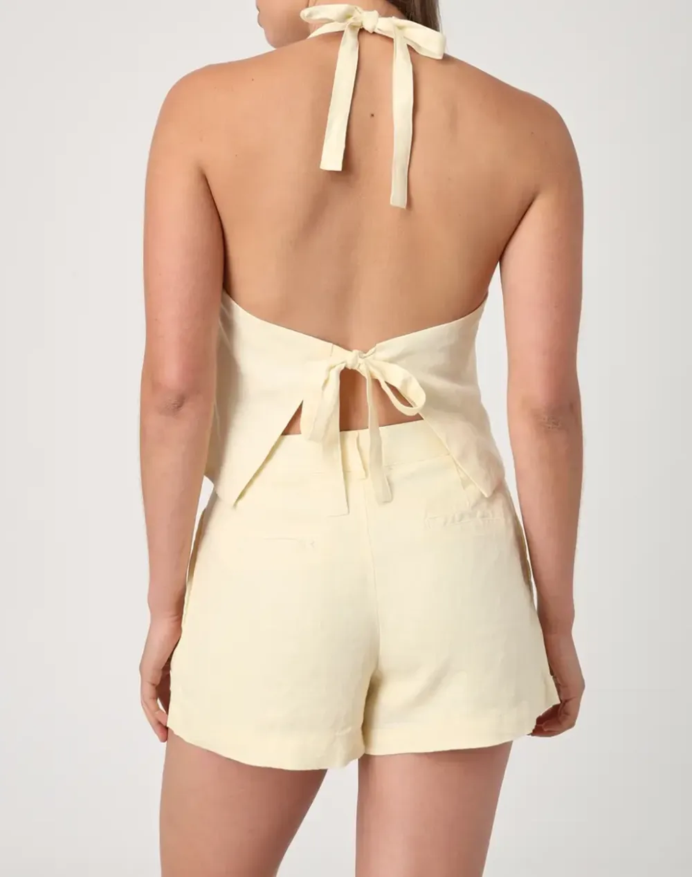 Pleat Front Linen Short