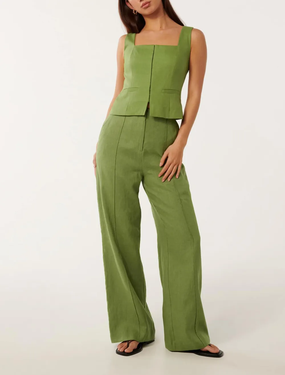 Posey Linen Wide-Leg Pants