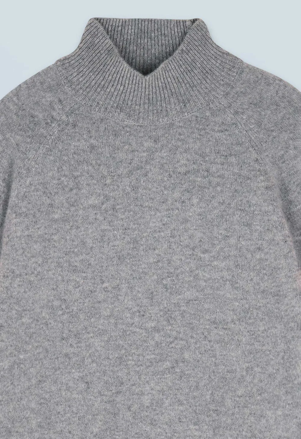 Grey High-Neck Casual Sweater With A Heart Pattern