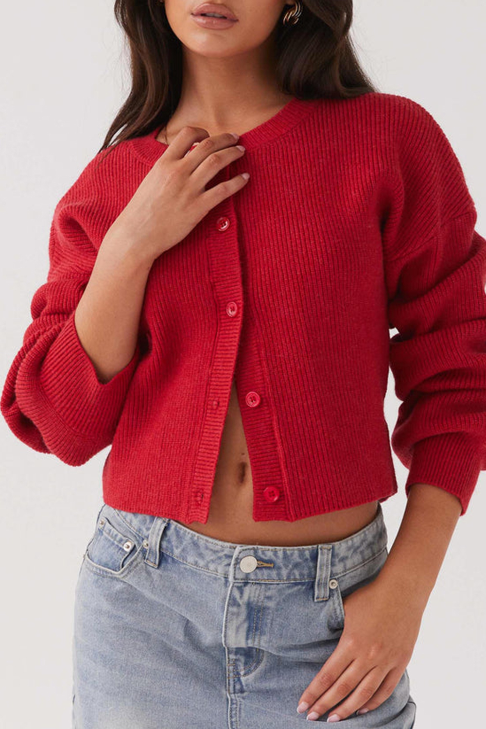 Daphne Knit Cardigan - Cherry