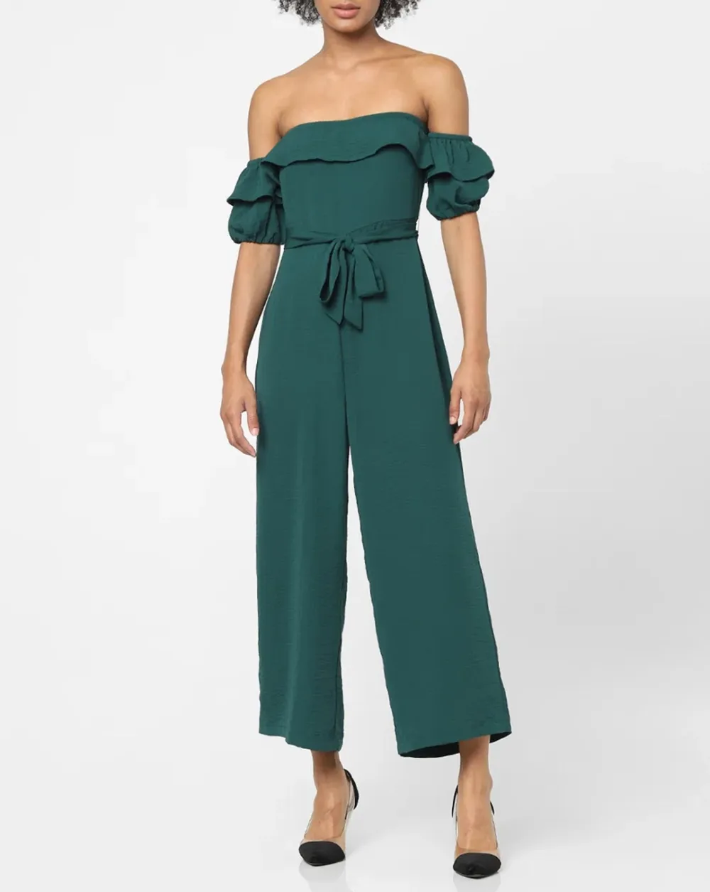 Green Off-shoulder Jumpsuit