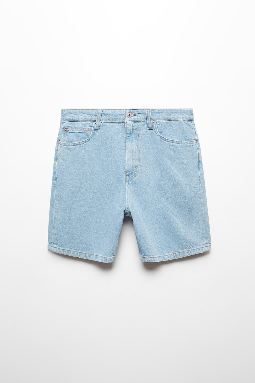 Non-Stretch Denim Bermuda Shorts