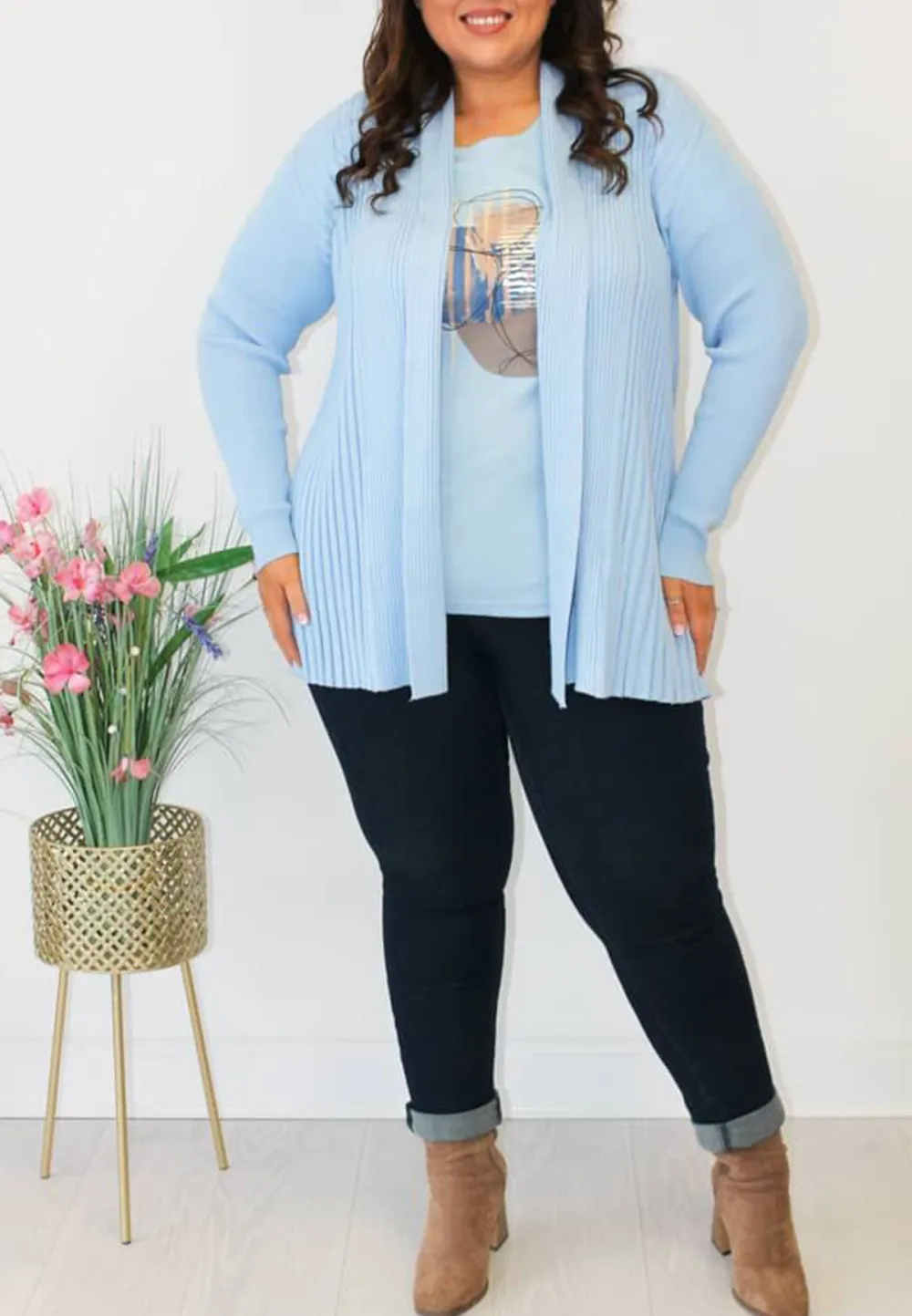 Baby Blue Waterfall Cardigan