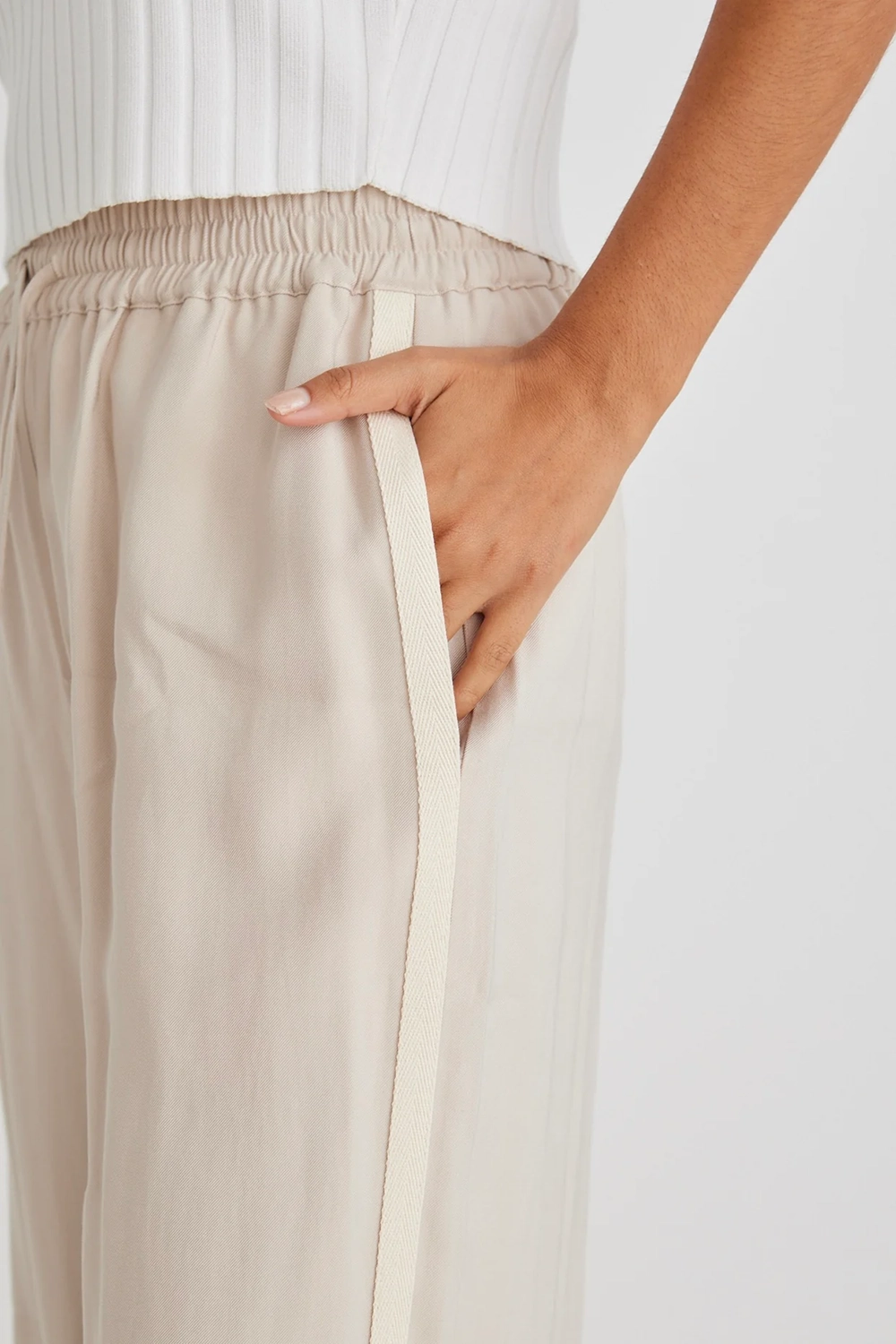 Townie Sand Stripe Side Tape Wide Leg Pants