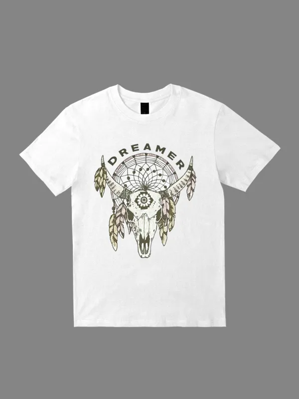 Dreamer Cow Skull T-shirt