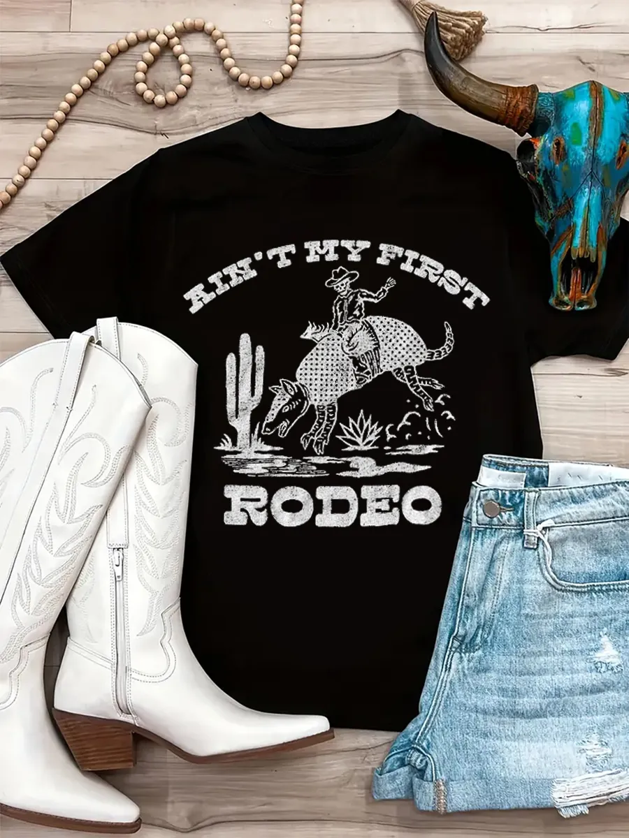 Retro Wild West Cowboy Athletic T-shirt