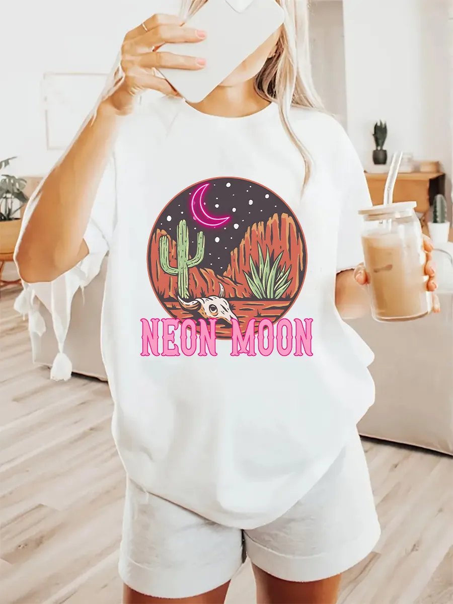 Cyberpunk Neon Moon T-Shirt