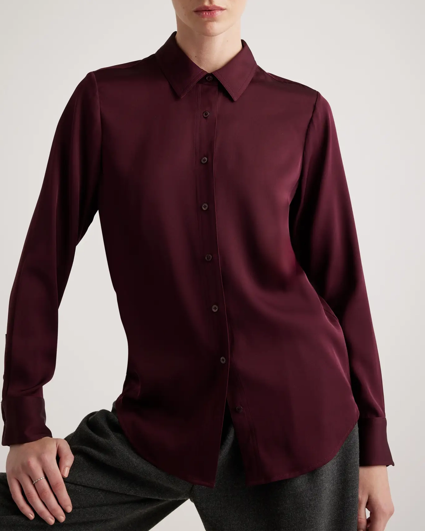 Button Front Regular Blouse