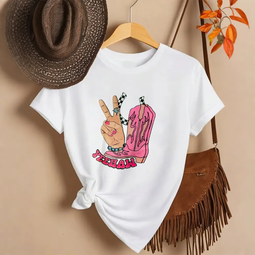 Yee Haw Peace Pattern T-shirt