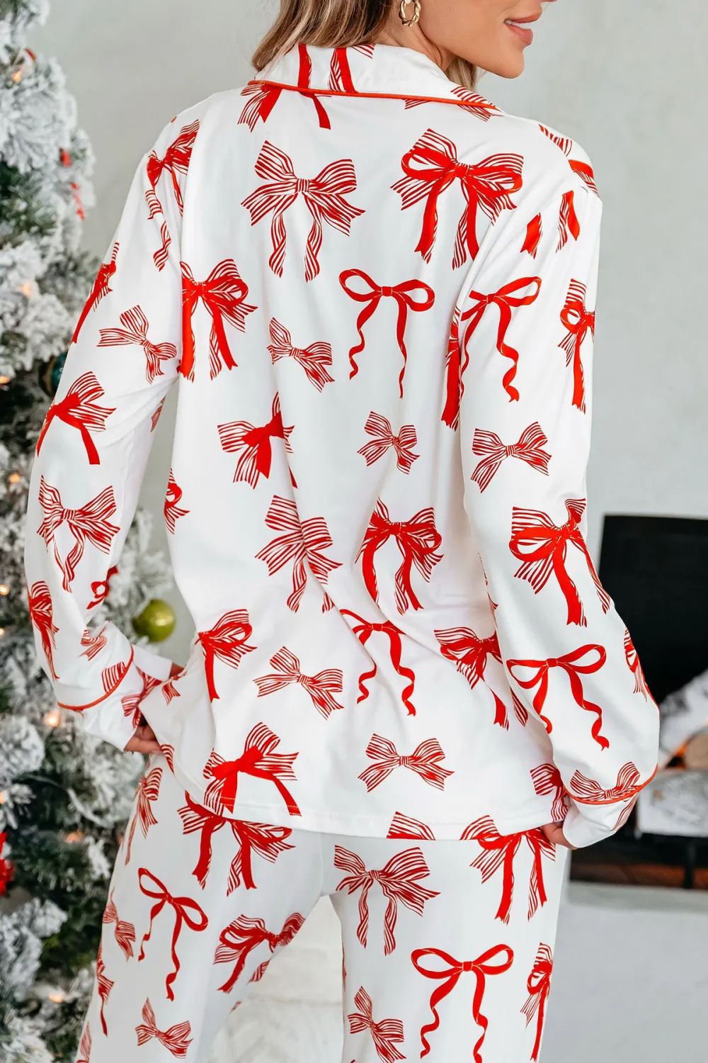 Buttery Soft Red Bow Print Pajama Set