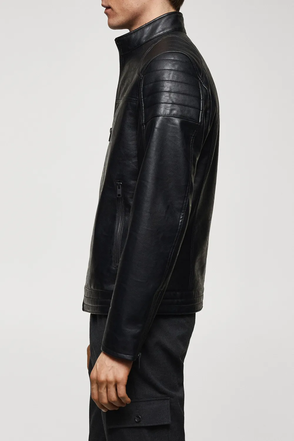 Nappa leather-effect jacket