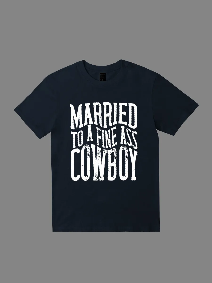 Married a beautiful denim T-shirt