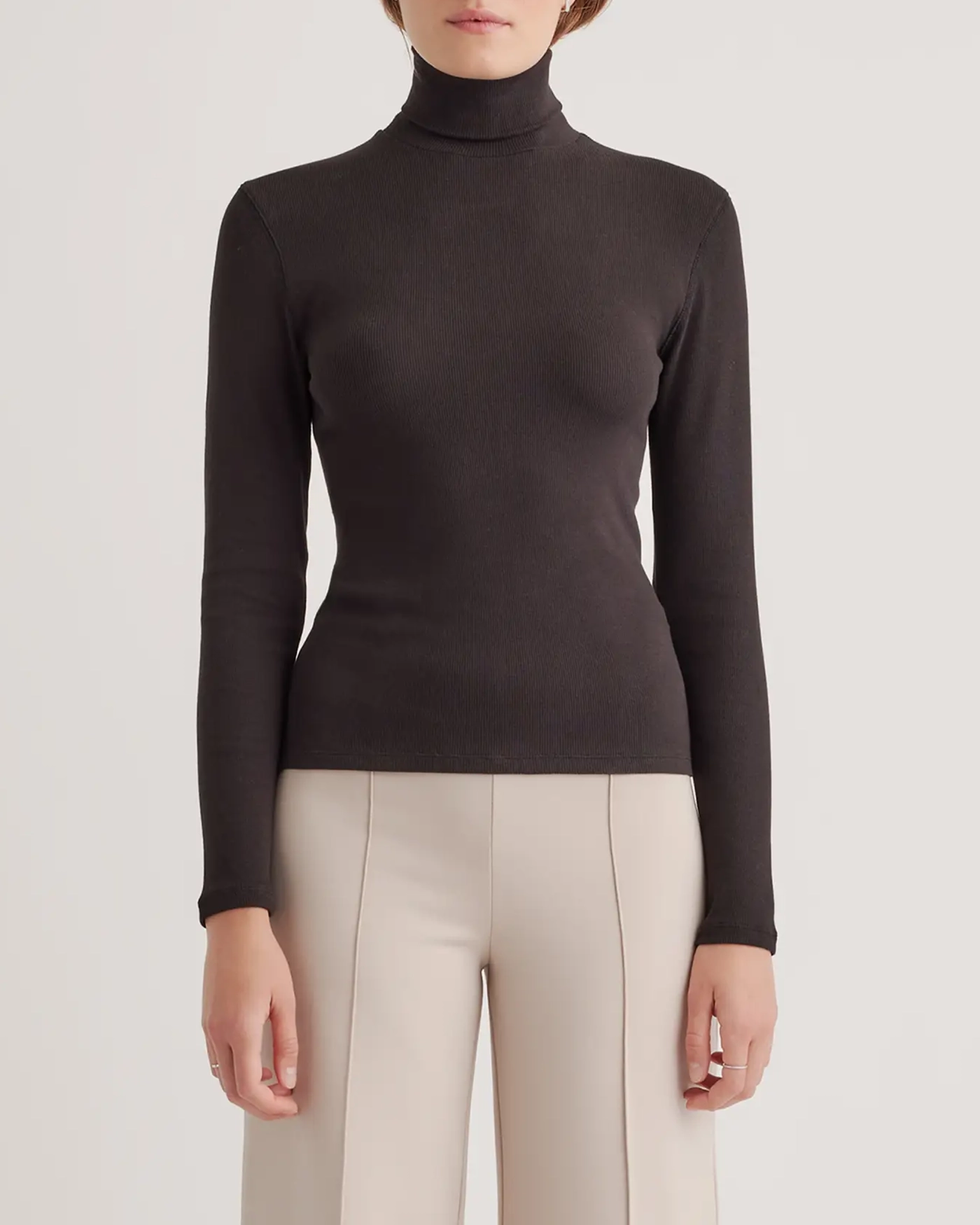 Organic Cotton Micro-Rib Turtleneck