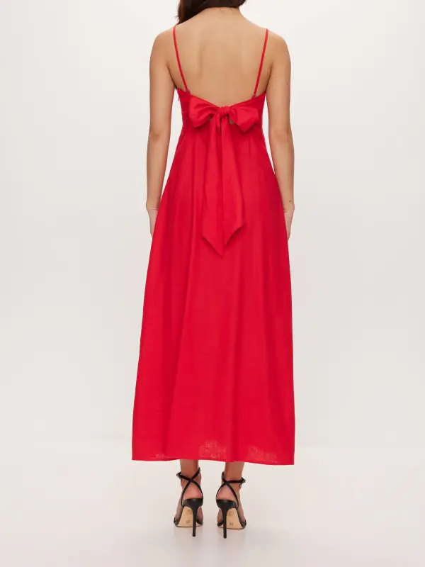 Beau Linen Blend Slip Midi Dress