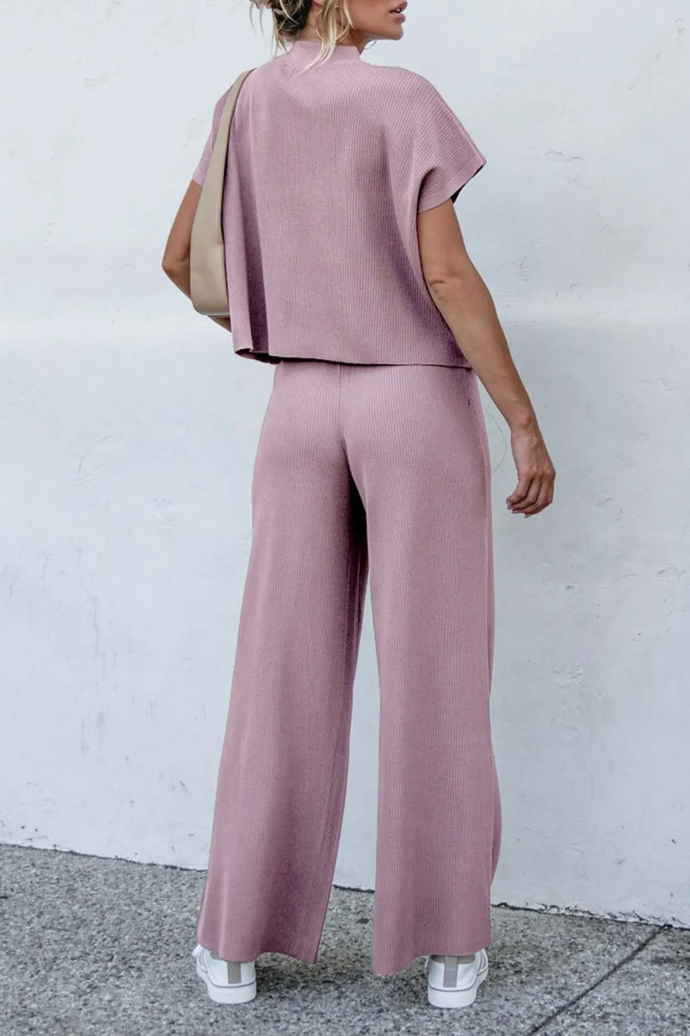 Ribbed Lounge Pants - Mauve