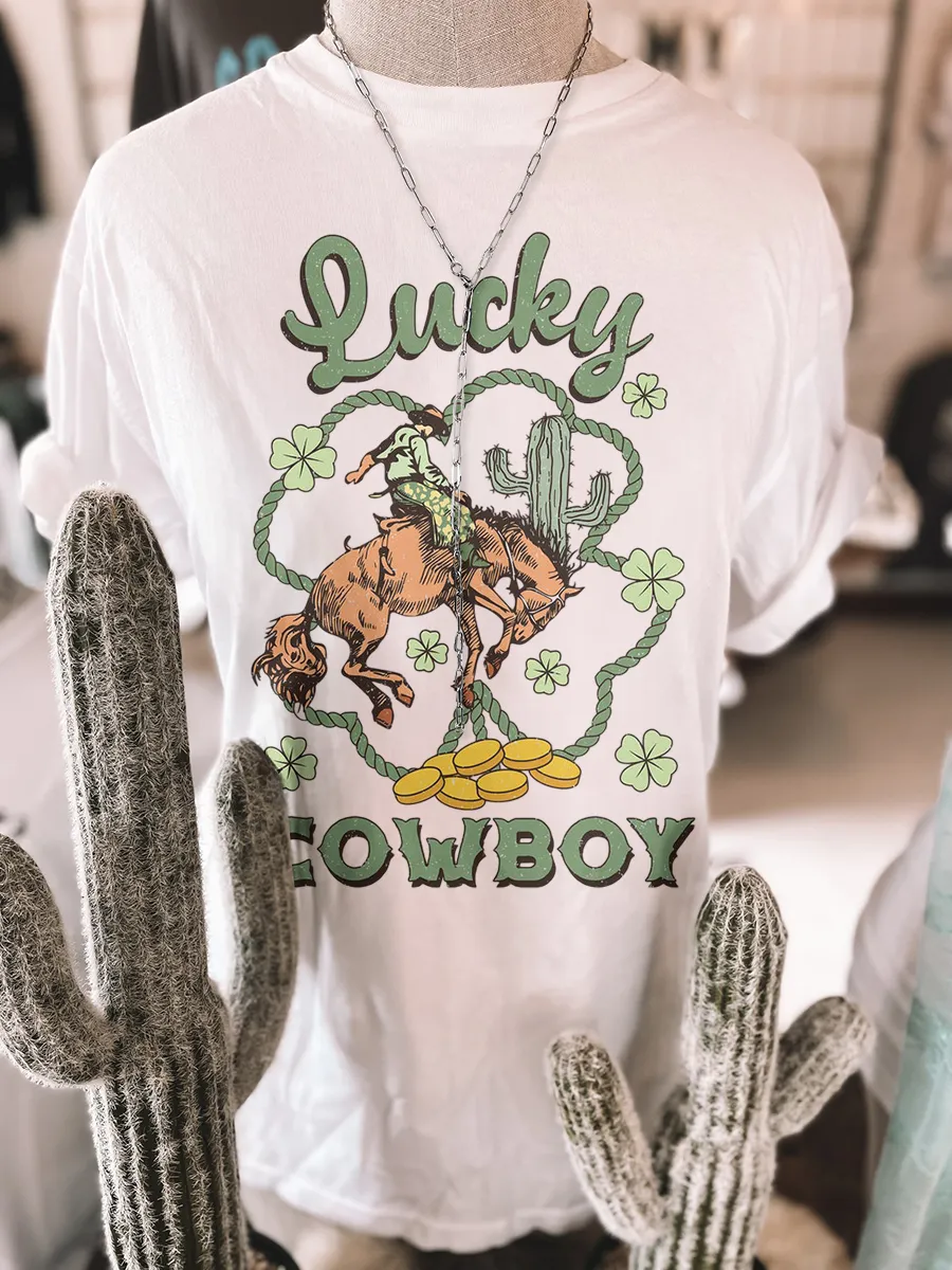 St. Patrick's Day Lucky Cowboy T-shirt