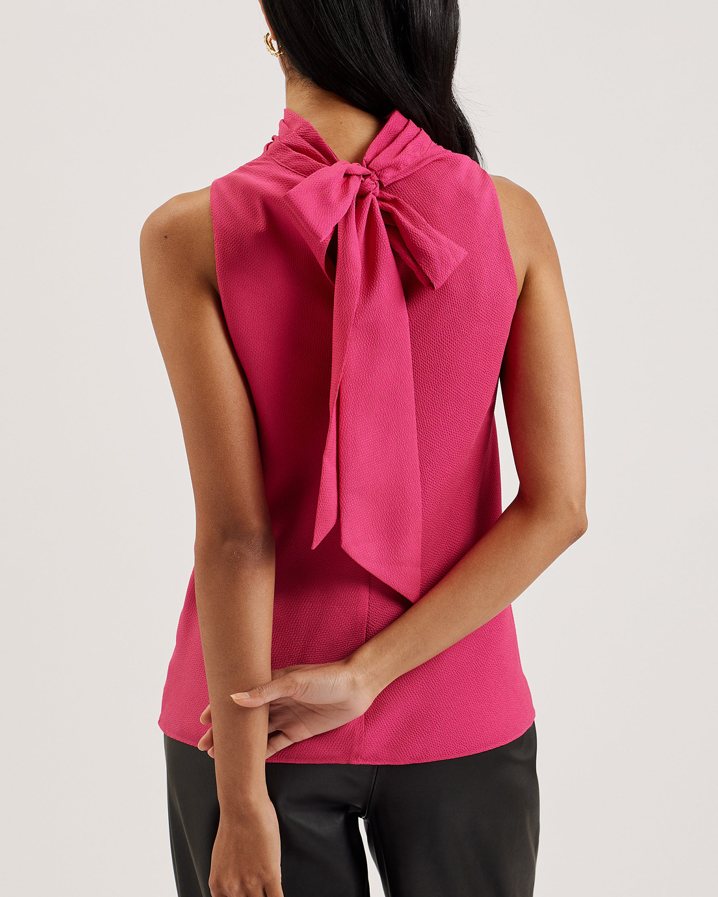 Anini Cowl Neck Sleeveless Top Fuchsia