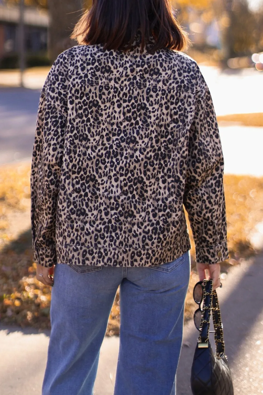 Taupe Leopard Print Oversized Jacket