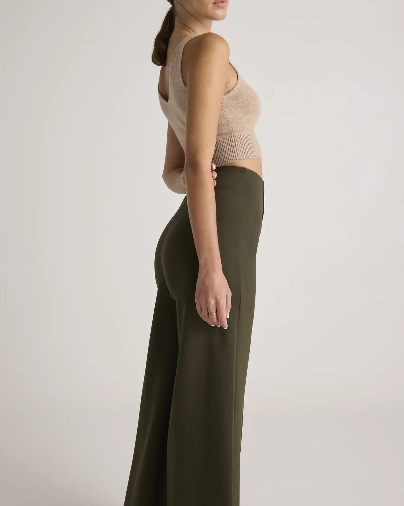 Ultra-Stretch Ponte Super Wide Leg Ankle Pants