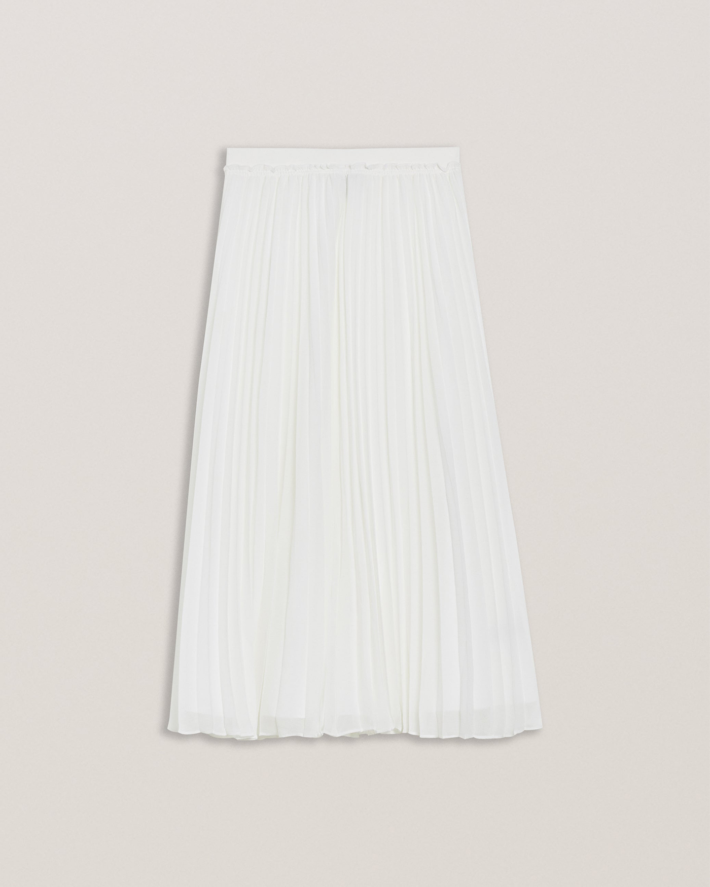 Tambor Pleated Midi Skirt With Elasticate White