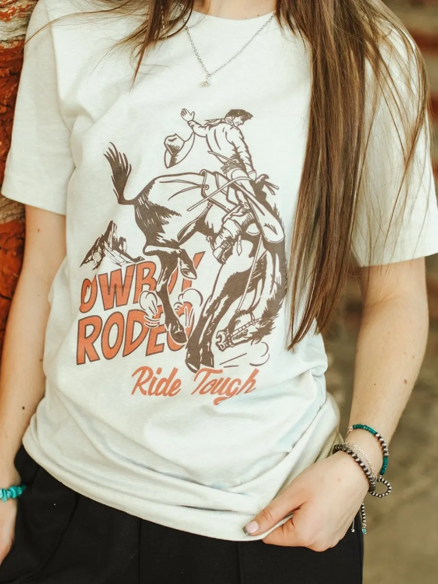 Ride Tough Cowboy Rodeo Graphic Tee