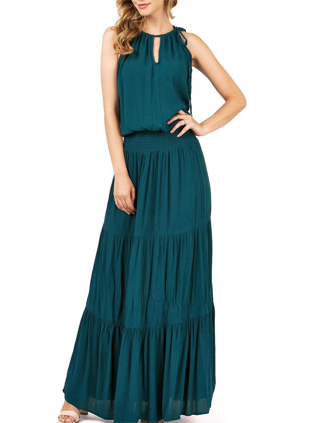 Venetian Halter Maxi Dress