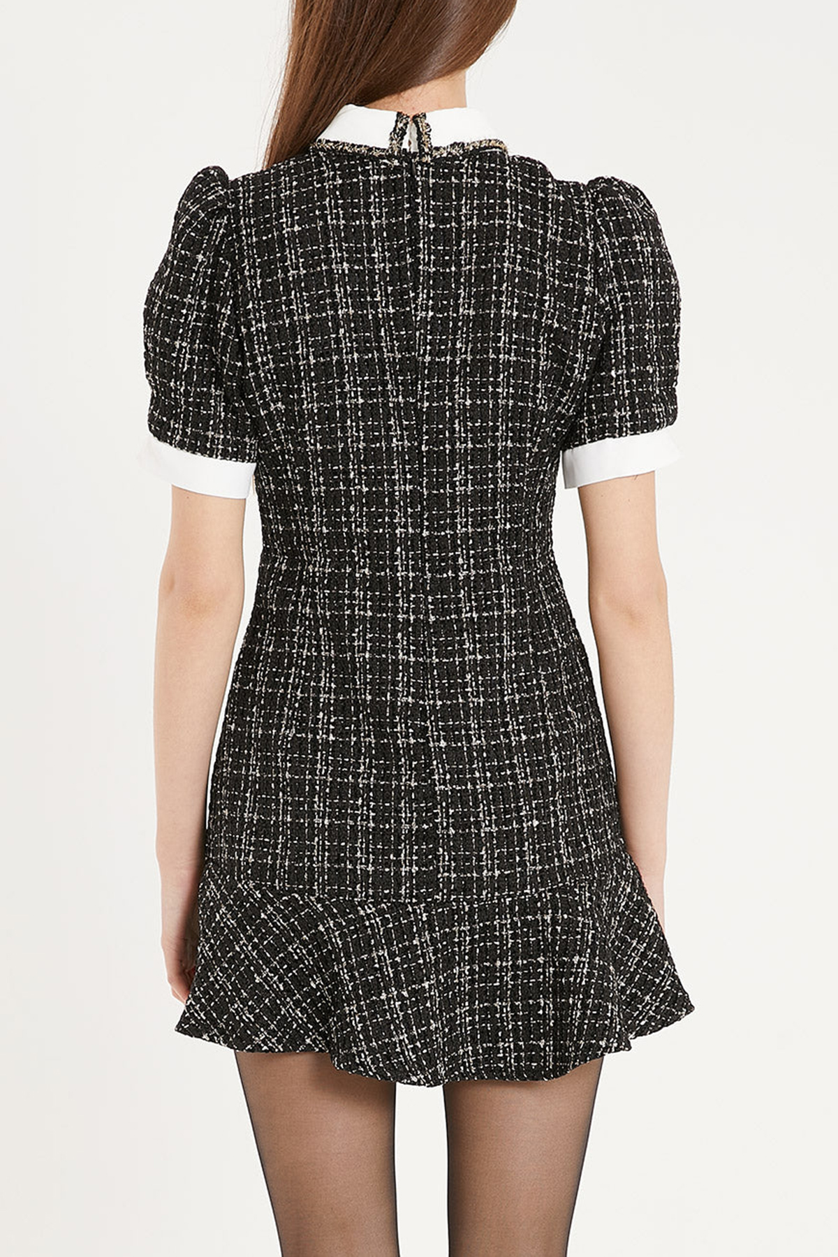 Lourdes Tweed Trumpet Mini Dress