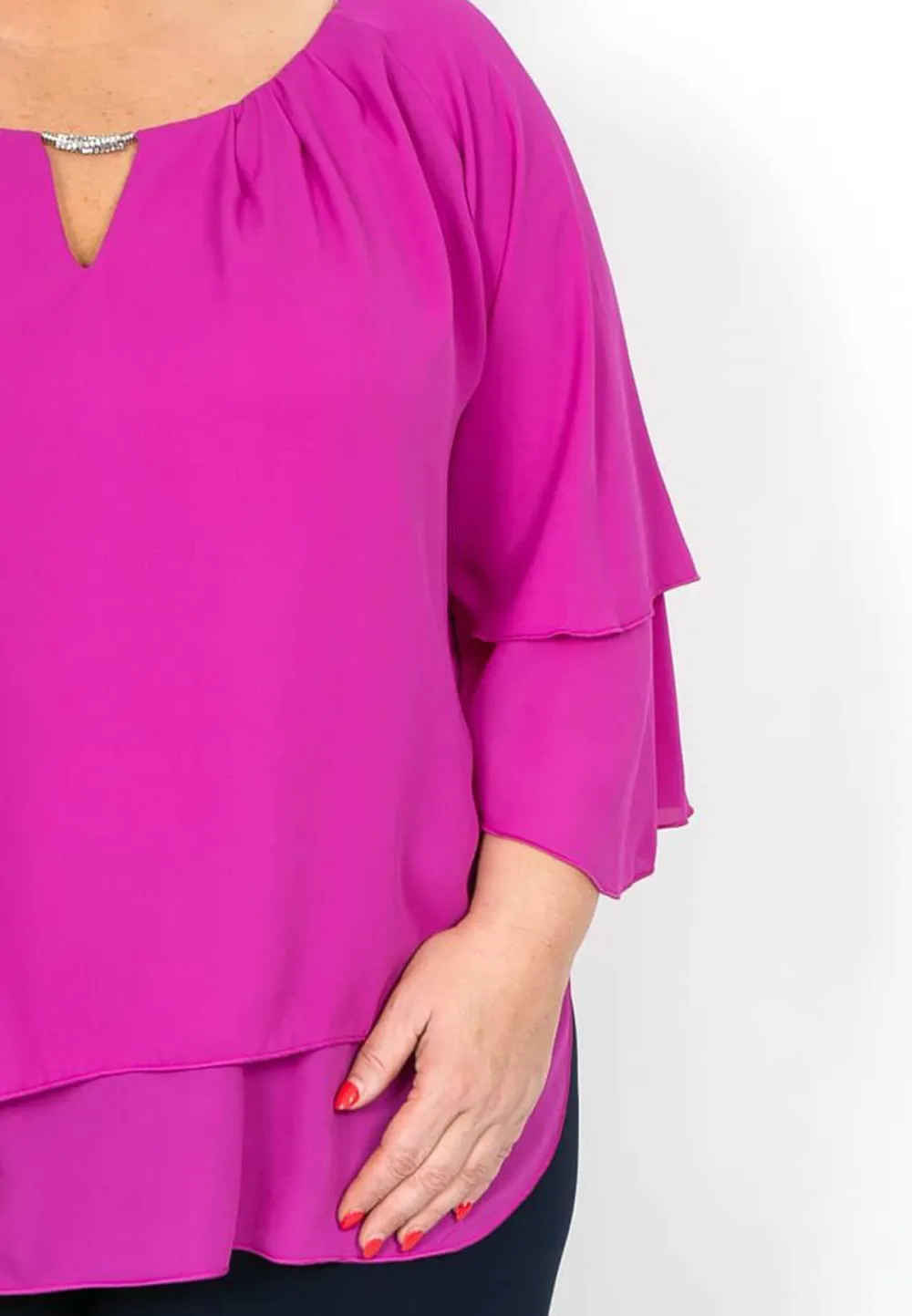 Fuchsia Bar Detail Occasion Top