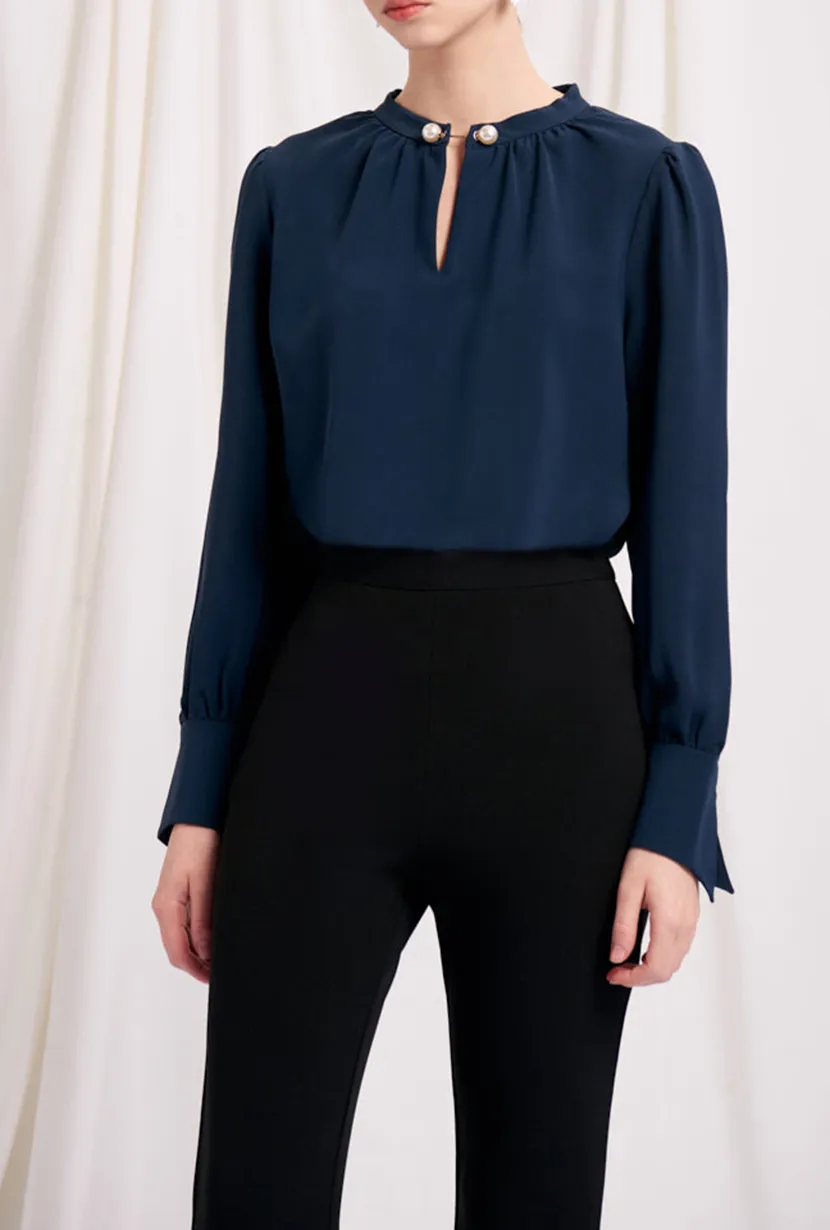 Buvette Pearl Blouse - Navy