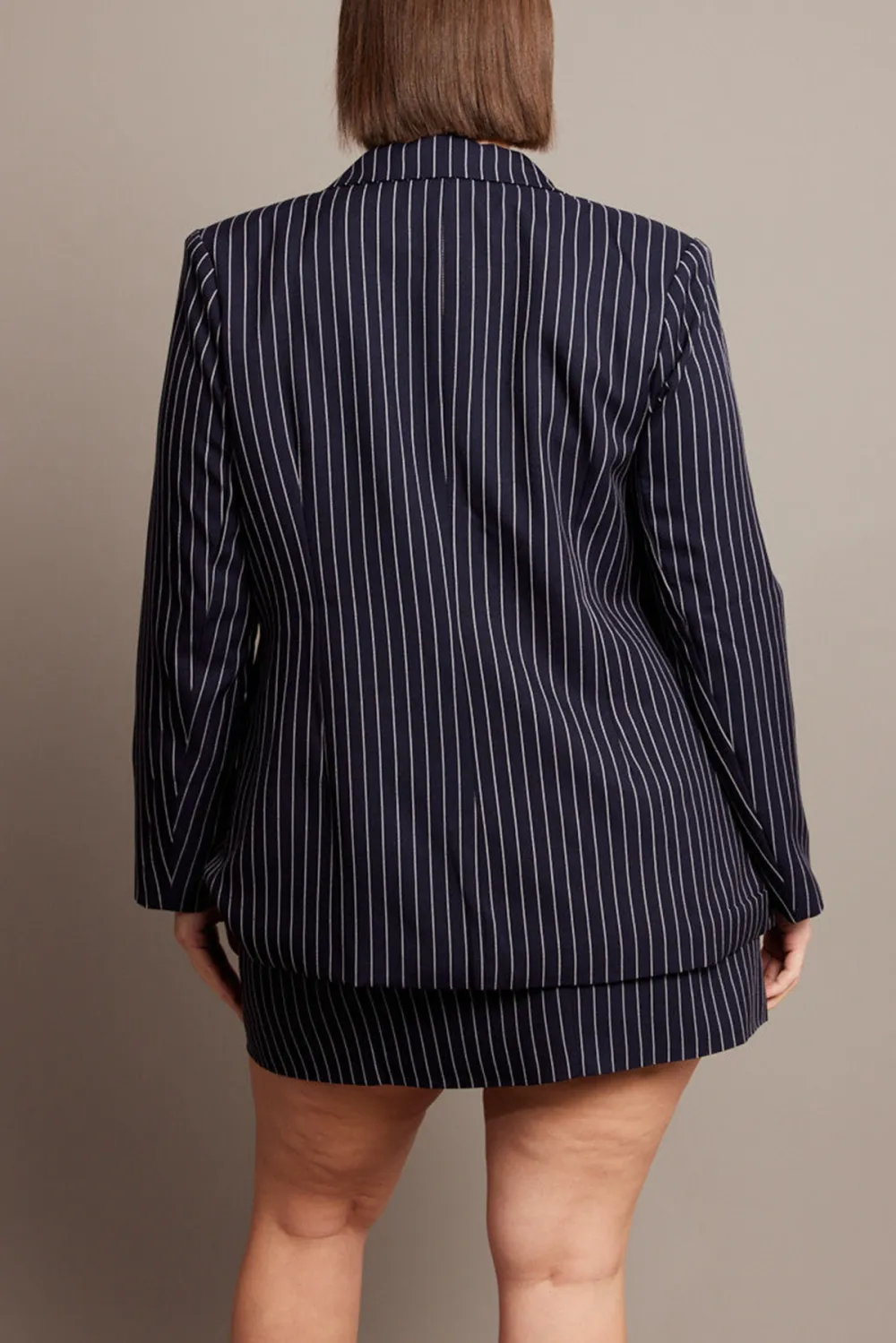 Black Stripe Pinstripe Blazer