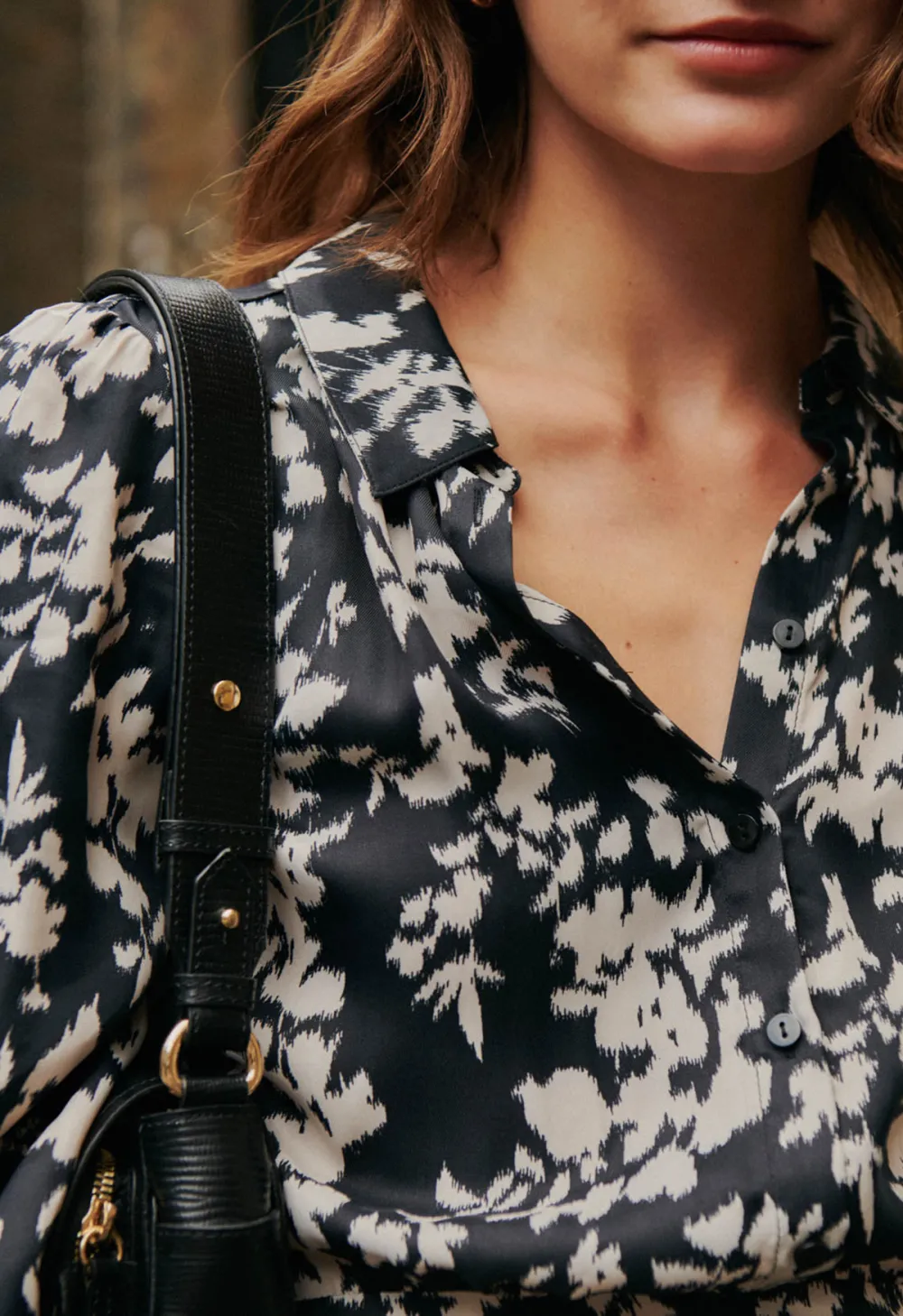 Black Floral Cropped Dress