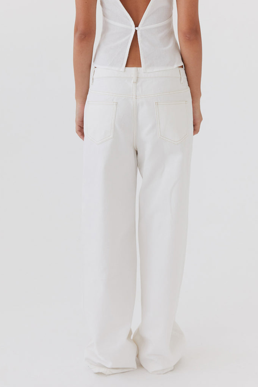 Keanna Low Rise Denim Jeans - Ivory