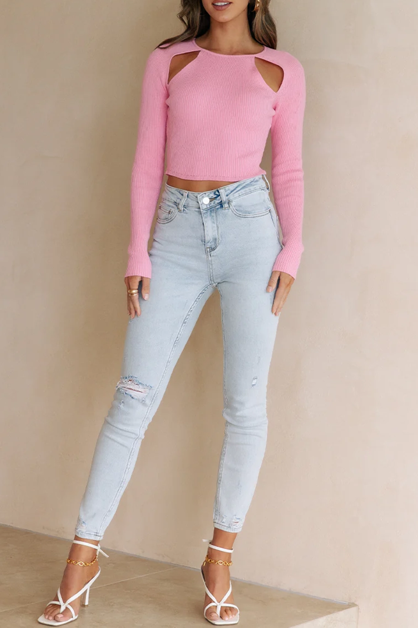 Caitrin Knit Top (Bubblegum)