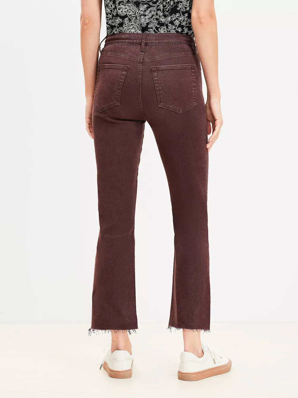 Fresh Cut High Rise Kick Crop Jeans in Plum Raisin