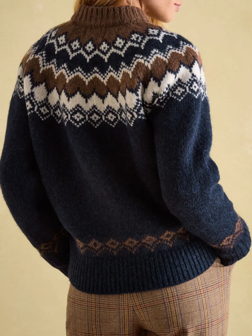 Lowry Red/Navy Fairisle Pattern Jumper