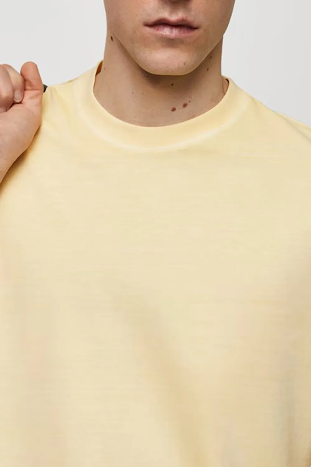 Round-Neck Ribbed Finish T-Shirt