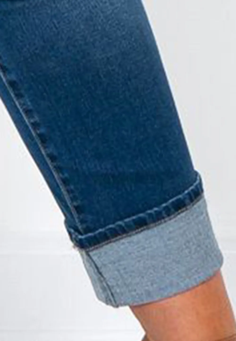 Light Denim Cuffed Jeans