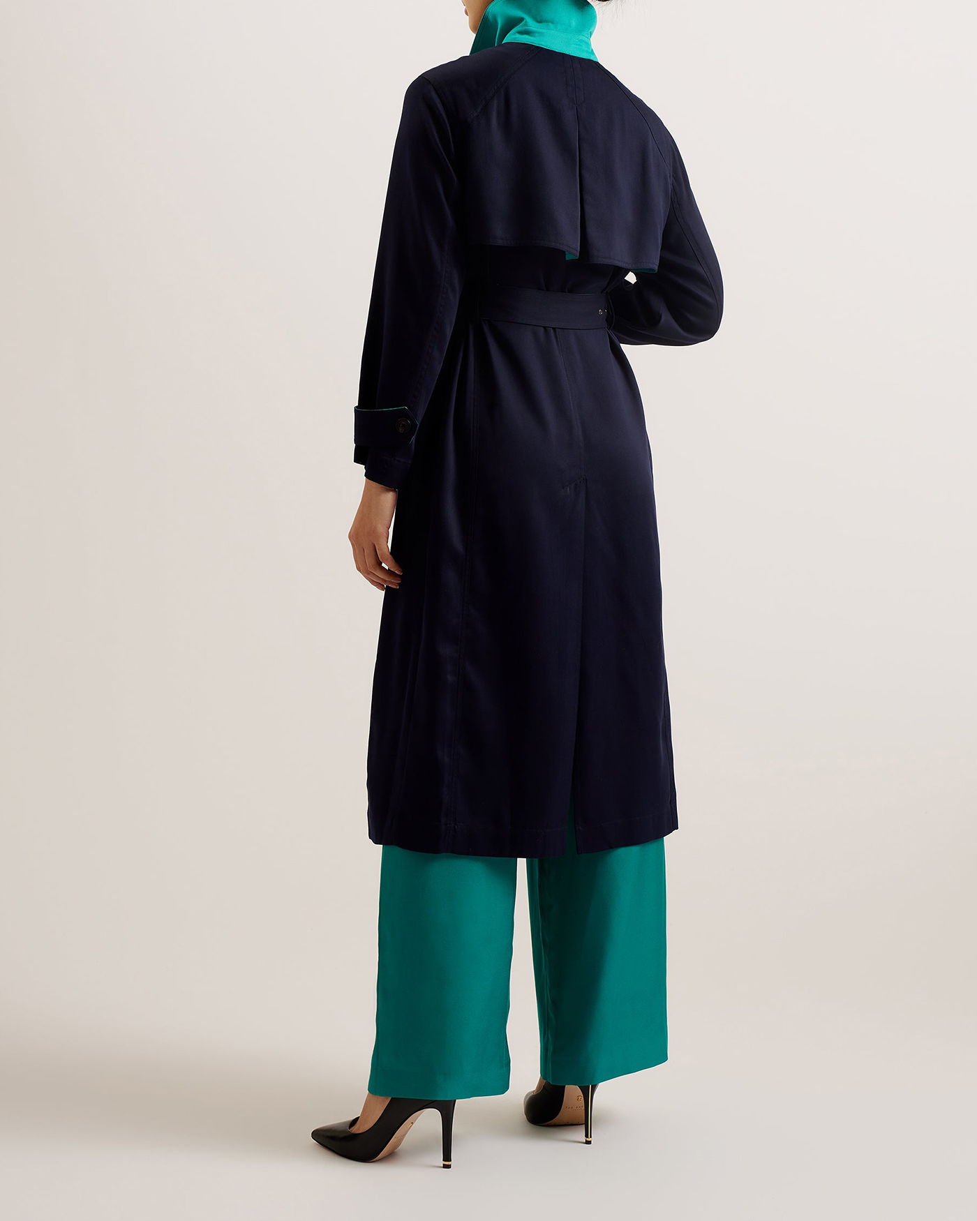 Biferno Colour Block Trench Coat Navy