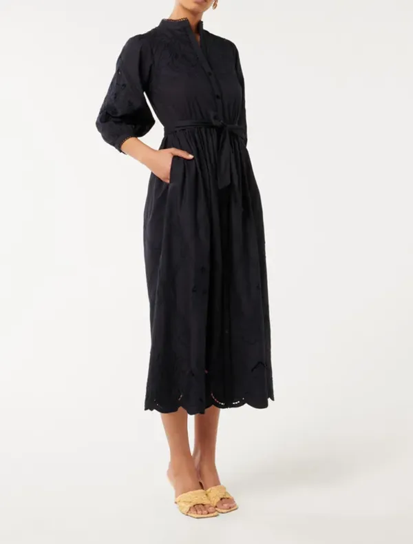 Aisha Broderie Midi Dress