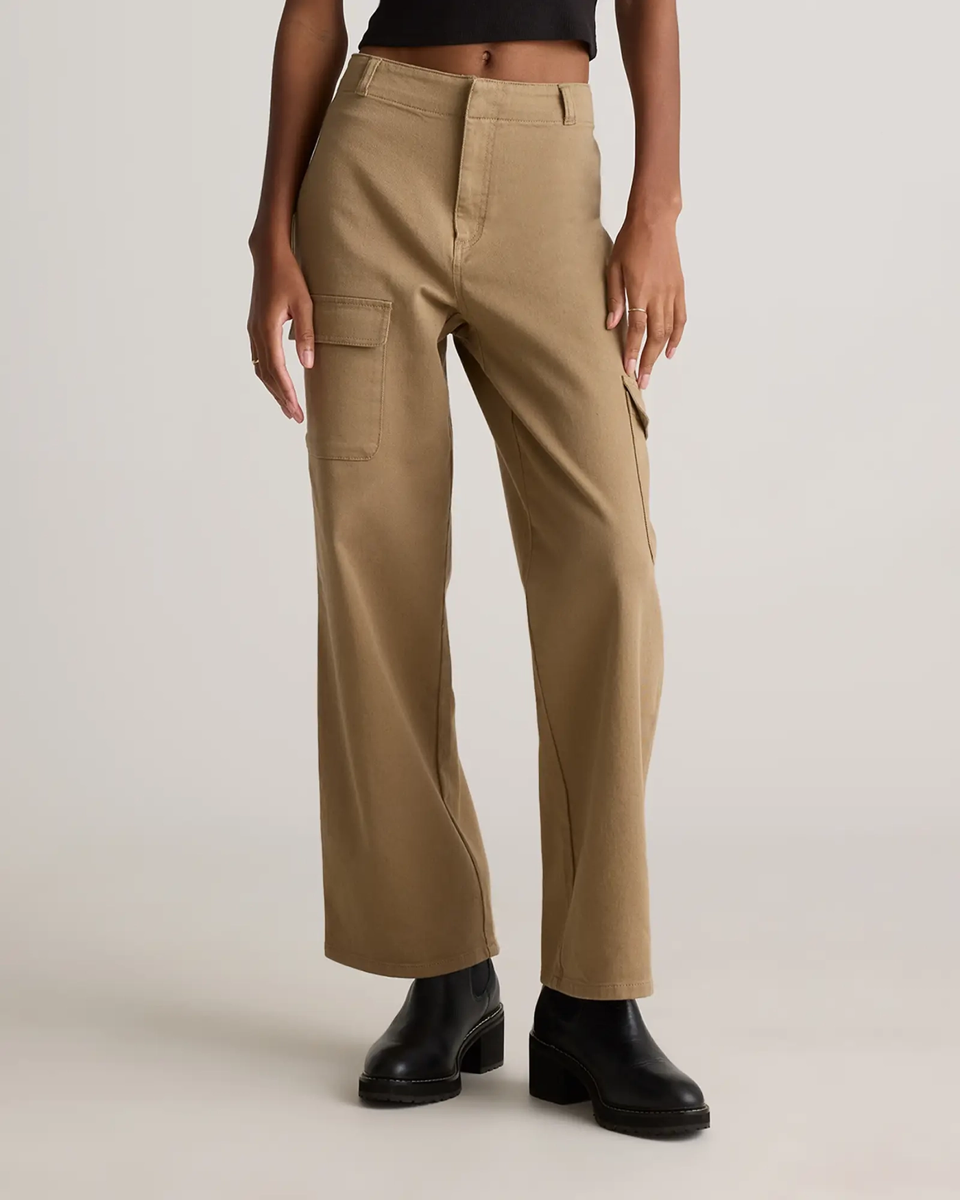 Organic Stretch Cotton Twill Cargo Pants