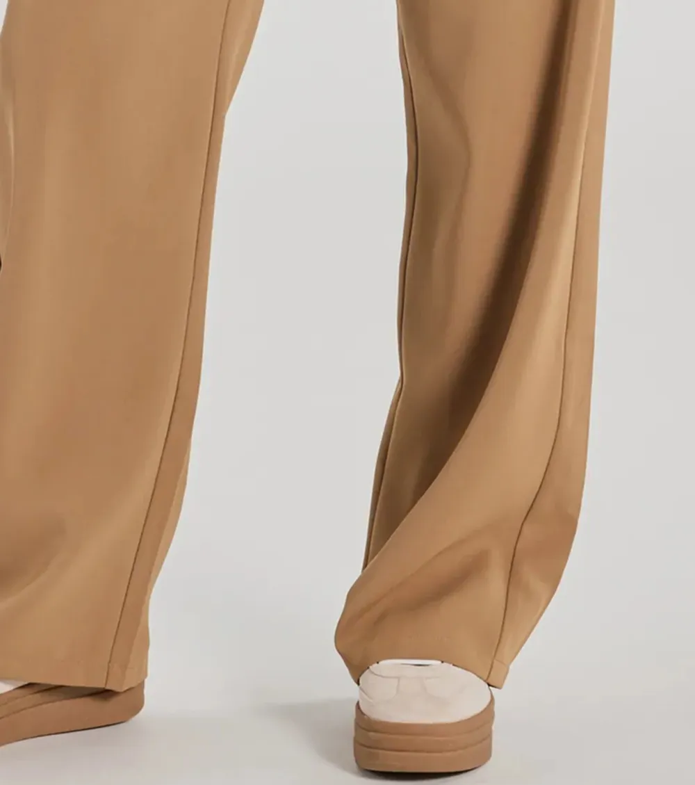 Polished Perfection Contrast Waist Pants