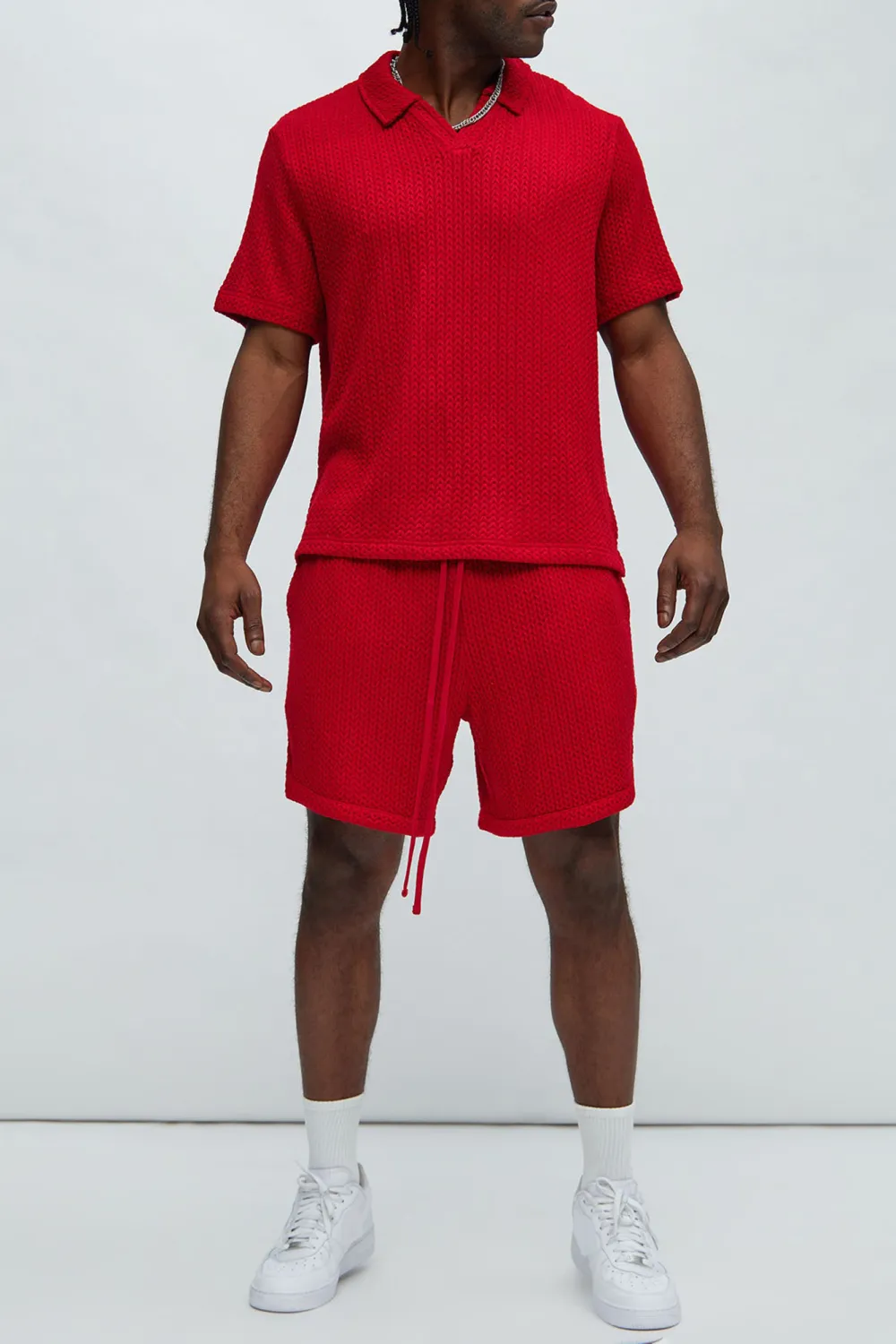 Catanina Textured Polo - Red