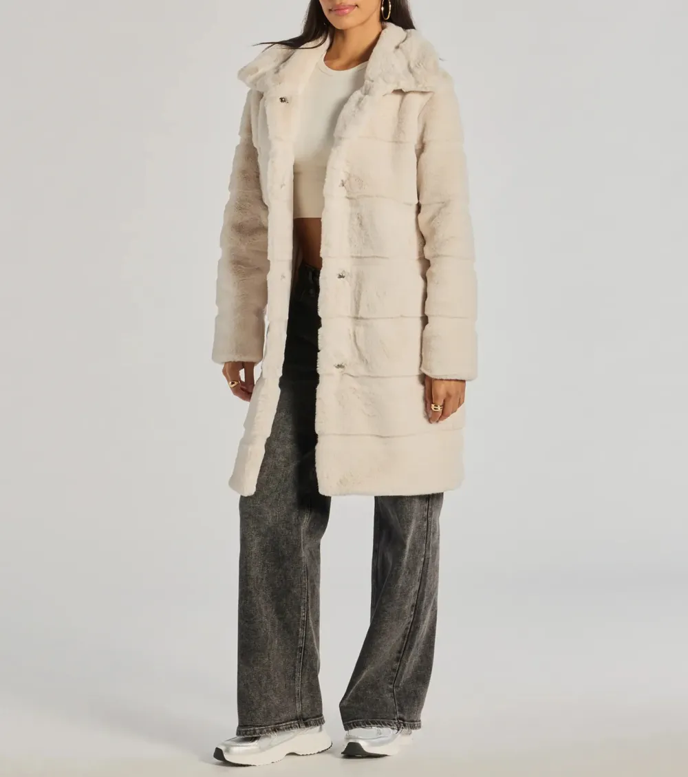 Timeless Glam Faux Fur Trench Coat