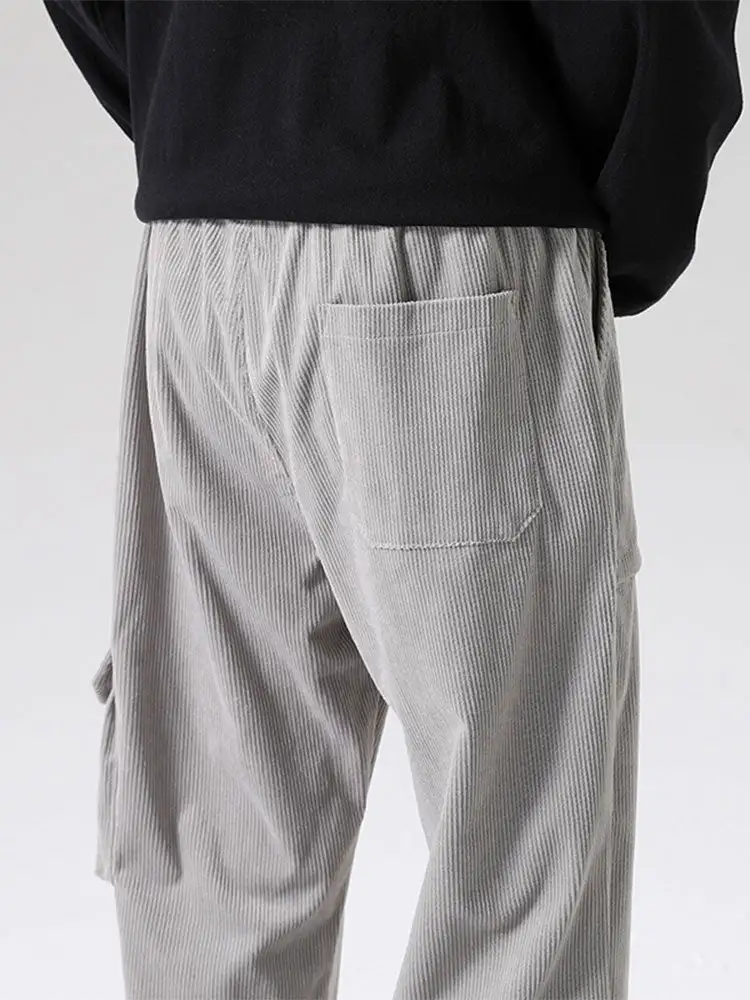 Straight Leg Corduroy Cargo Pants