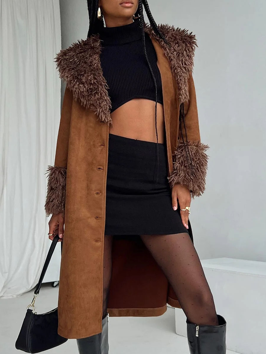 After Party Shearling Jacket Brown